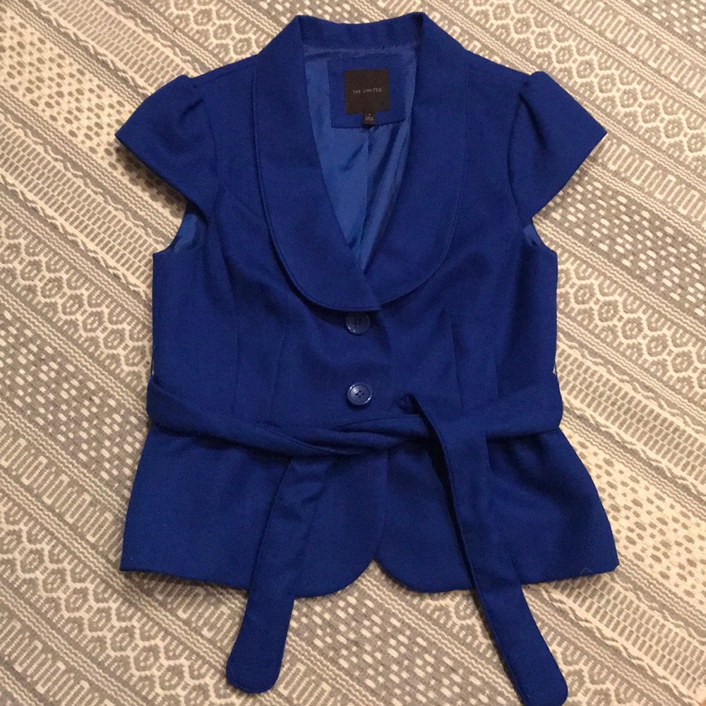 The Limited Royal Blue Cap Sleeve Blazer Sz S
